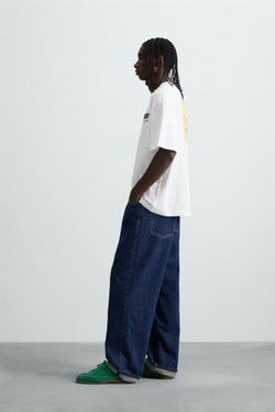 ZARA ФУТБОЛКА С РЕЛЬЕФНЫМ ПРИНТОМ, БЕЛЫЙ