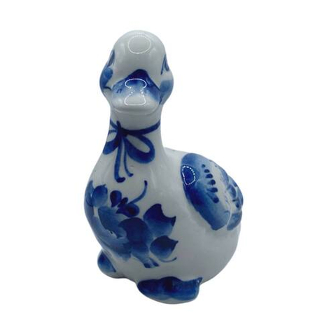Фигурка Гусь с бантиком гжель