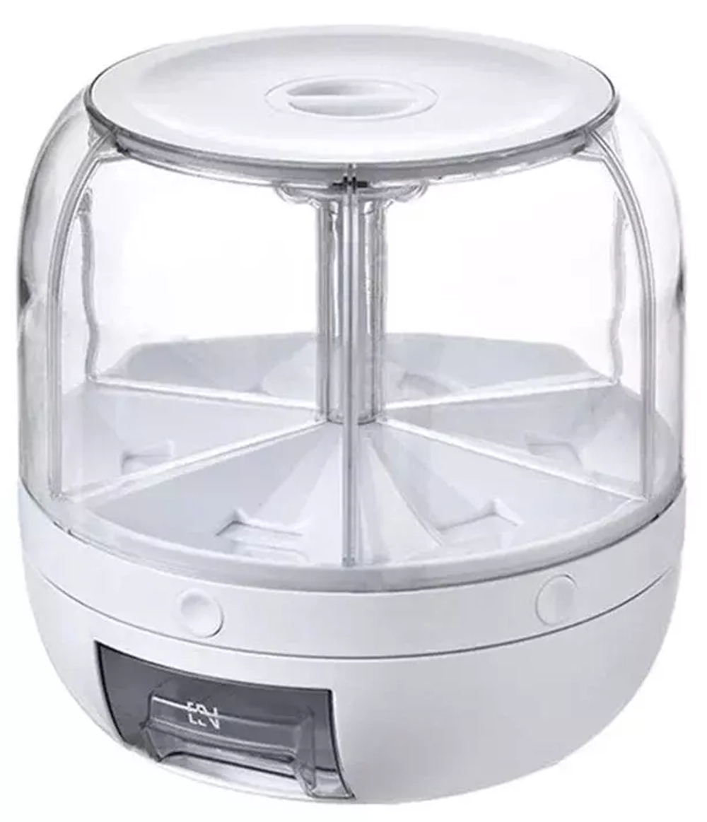 Диспенсер для круп и сыпучих продуктов, вращающийся, с дозатором, 6 литров