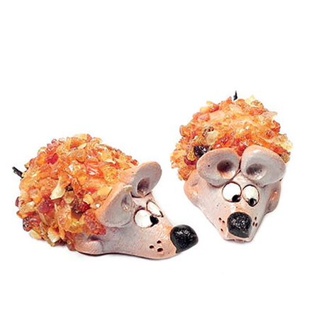 Ежик керамика, янтарь