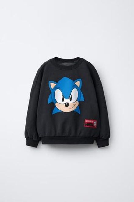 ZARA ТОЛСТОВКА SONIC © SEGA, АНТРАЦИТОВО-СЕРЫЙ