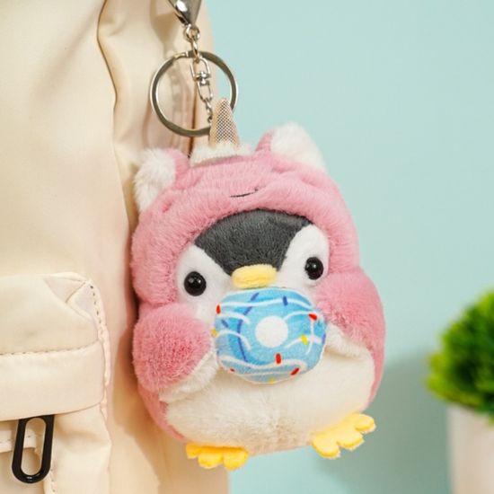 Мягкий брелок Пингвин в костюме единорога, 10 см