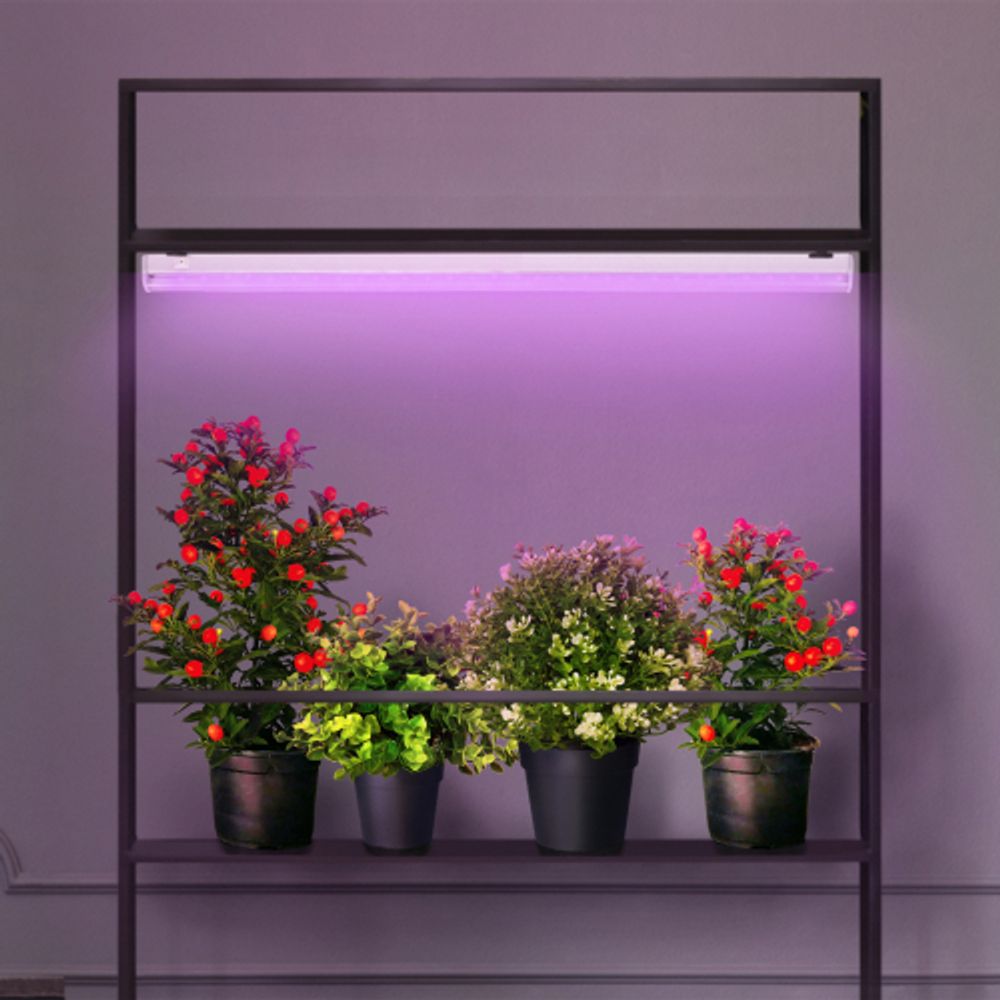 Светильник для растений, фитолампа светодиодная линейная ЭРА LLED-05-T5-FITO-18W-W розового свечения 18 Вт | Линейные фито светильники