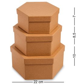 WG-113 Набор коробок из 3шт «Браун»