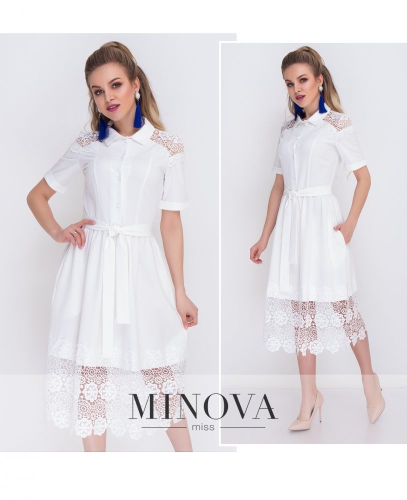 Платье 1040-молочный Minova Платье 1040-молочный Minova