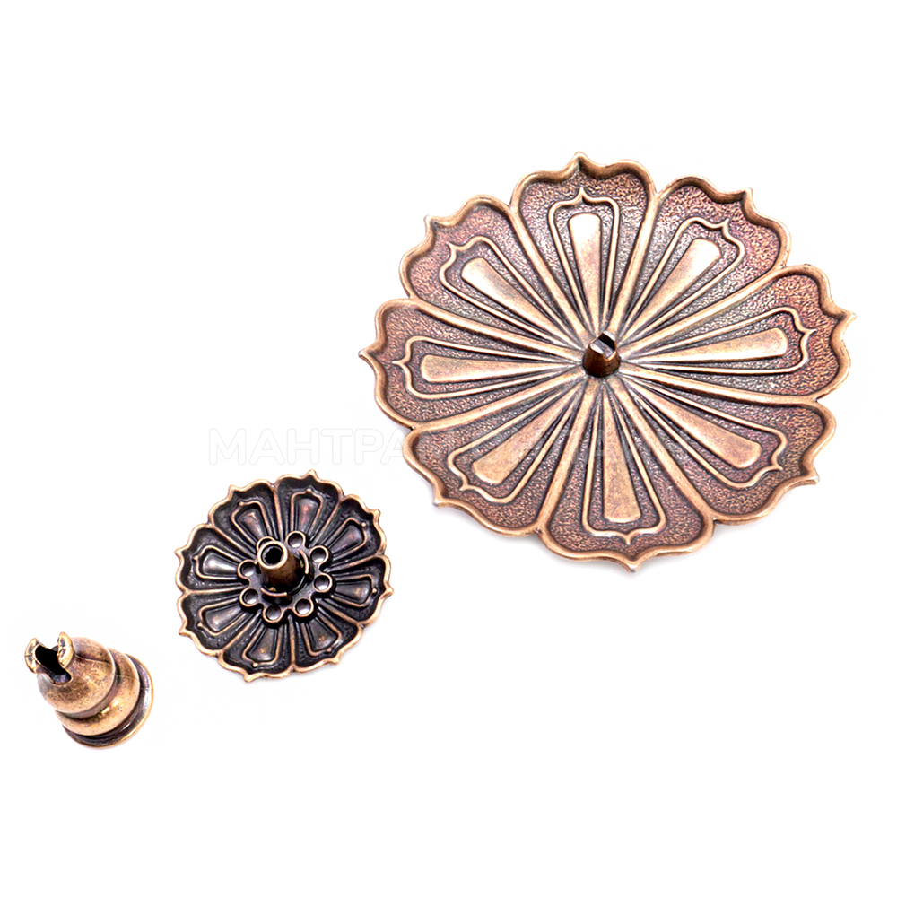 Подставка под благовония Лотос цвет медный, металл силумин