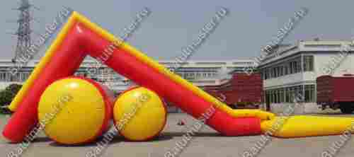 Надувная прямая водная горка с бассейном «Лава», 8*3*4 м