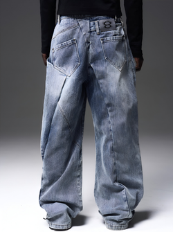 Джинсы BLIND x BLACK8 Double Waist Deconstructed Jeans