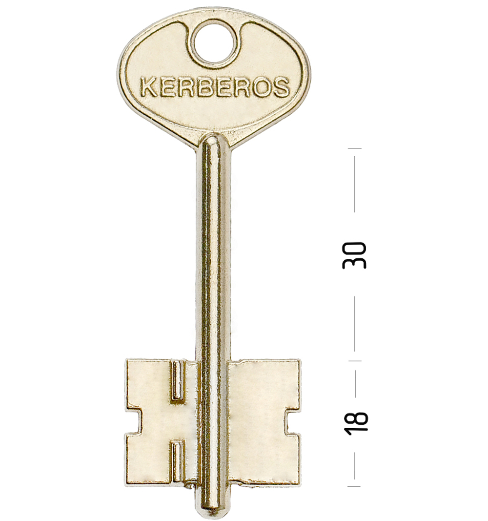 Заготовка сувальдного ключа 14206 KER3D KERBEROS (желтый)