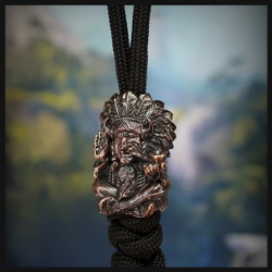 Темлячная бусина "Сидящий Бык" для ножей , бронза