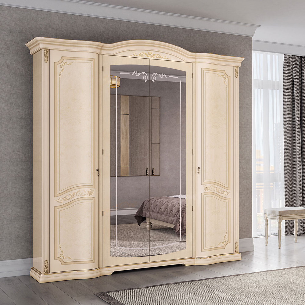 FLORIANA Спальня. Шкаф для платья и белья 4-дверный