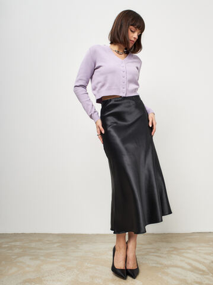 Юбка миди Ellemia черный атлас