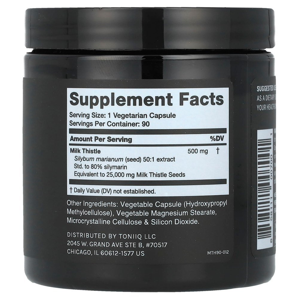 Toniiq, Расторопша, 90 капсул (500 мг на капсулу)