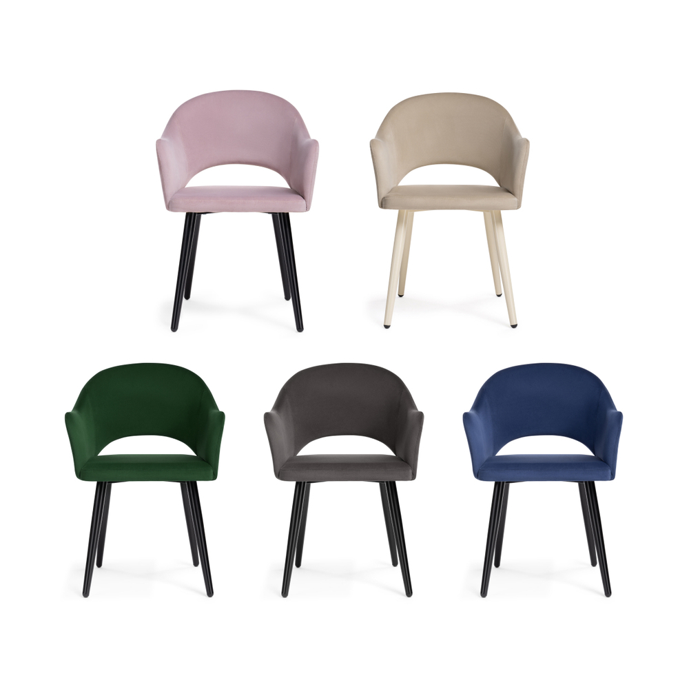 Стул на металлокаркасе Woodville Апри микровелюр 05, бежевый глянец, ножки бежевые