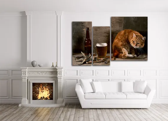 Модульная картина "Рыжий кот"