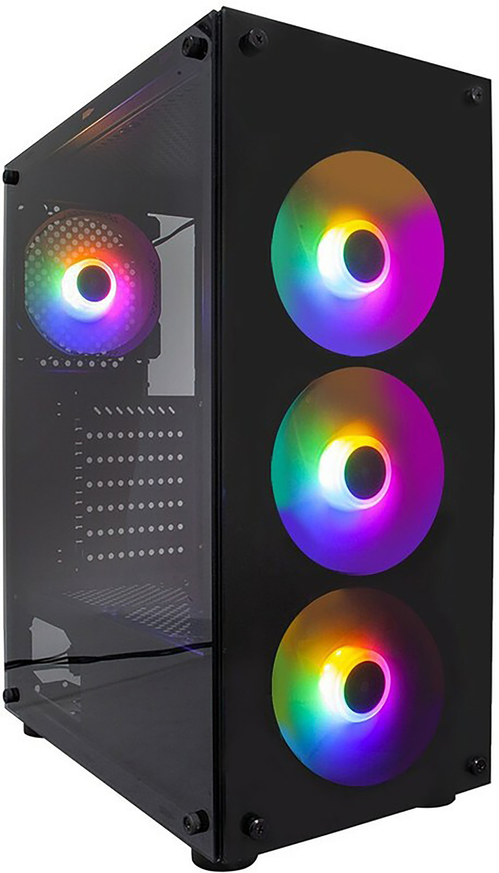 Корпус для компьютера 1STPLAYER FIRE DANCING V3-B / ATX, TG / 4x120mm LED fans inc. / V3-B-4F1