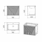 Тумба с раковиной подвесная Grossman БЛИСС 70 с 1 ящ, белая матовая