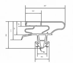 Уплотнитель для холодильника  LG GR-429 QTJA х.к 990*570 мм (003А АНАЛОГ)