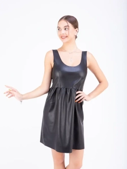 Сарафан женский из экокожи кожаный