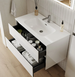 Тумба подвесная SANCOS Cento 890х450х500, c двумя ящиками оснащенными доводчиками, белый глянец, арт. CN90W