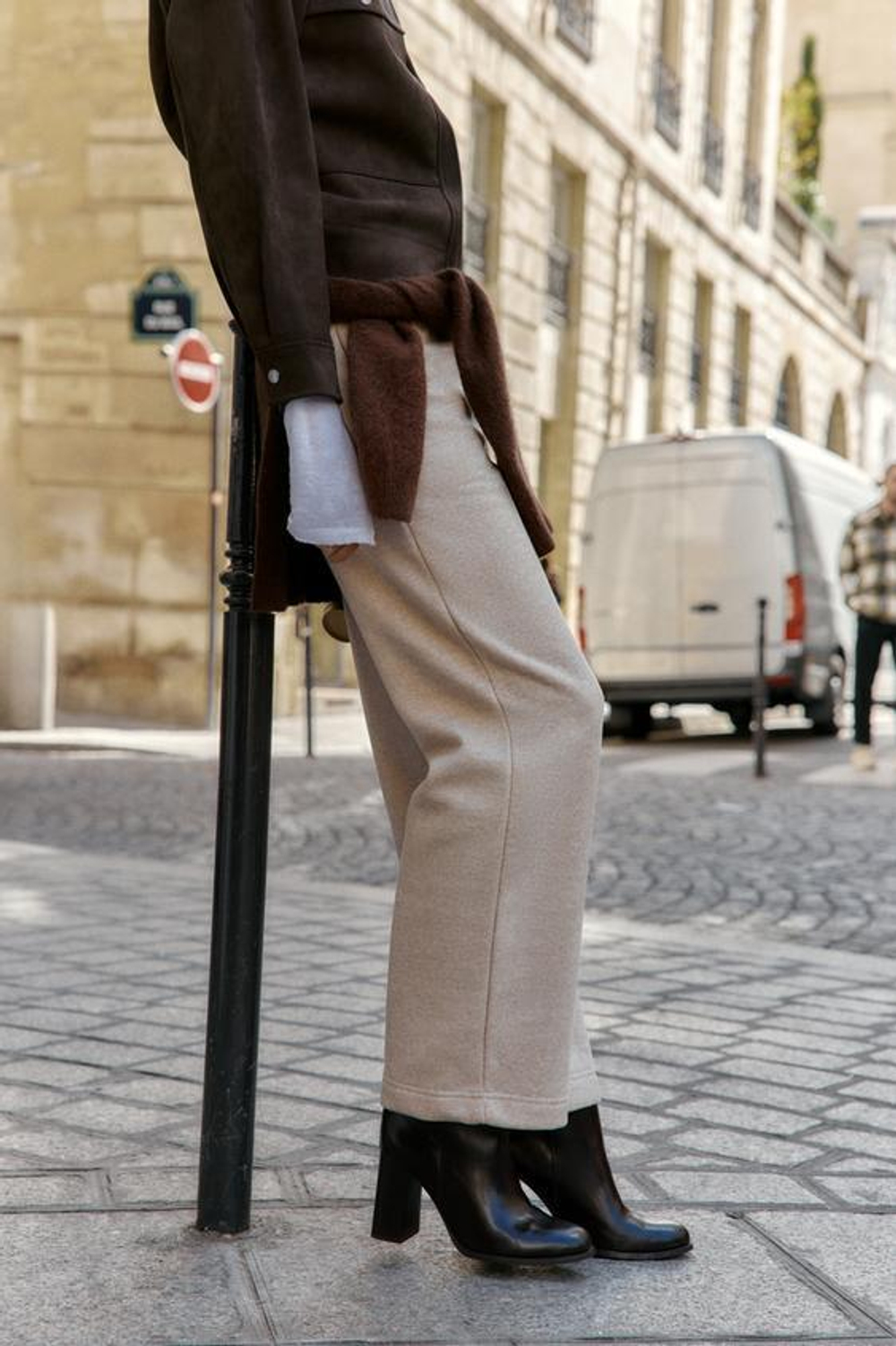 ZARA БАЗОВЫЕ БРЮКИ ИЗ МЯГКОЙ ТКАНИ, БЕЖЕВЫЙ МЕЛАНЖ