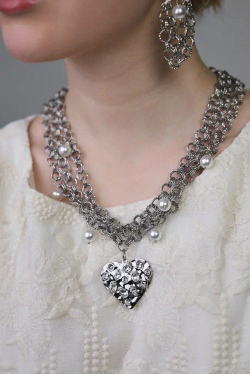 Серьги "Империя", оттенок серебро