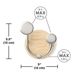 Вешалка настенная Melody, 2 крючка, натуральное дерево/никель