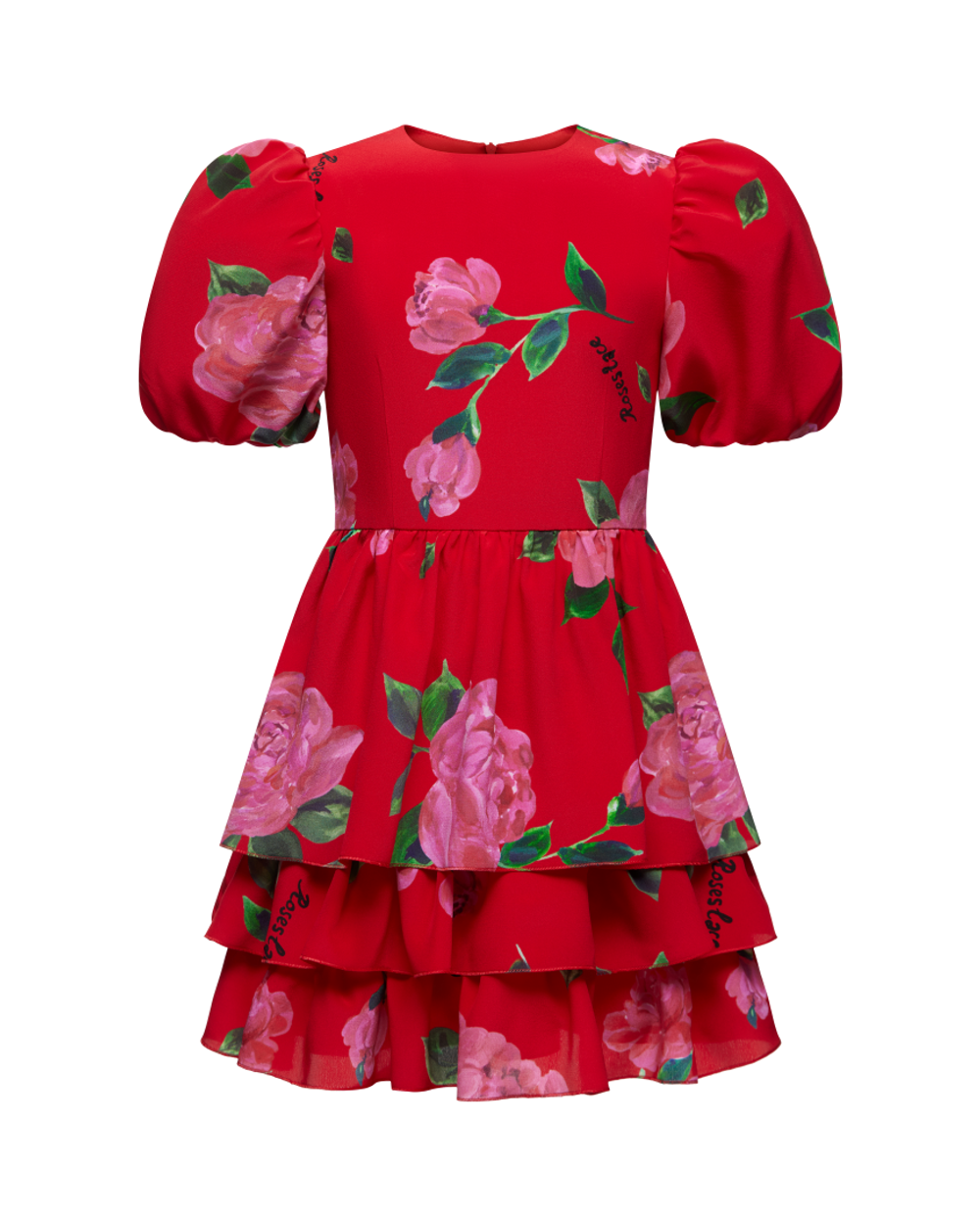Fifi, платье детское красное с крупными малиновыми цветами