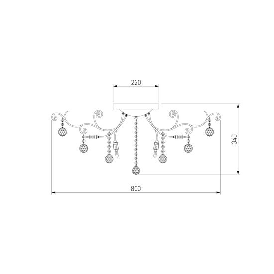 10042/12 / потолочный светильник /   античная бронза/прозрачный хрусталь