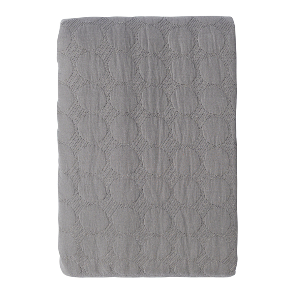 Покрывало стеганое solid dots серого цвета из коллекции essential, 230х250 см