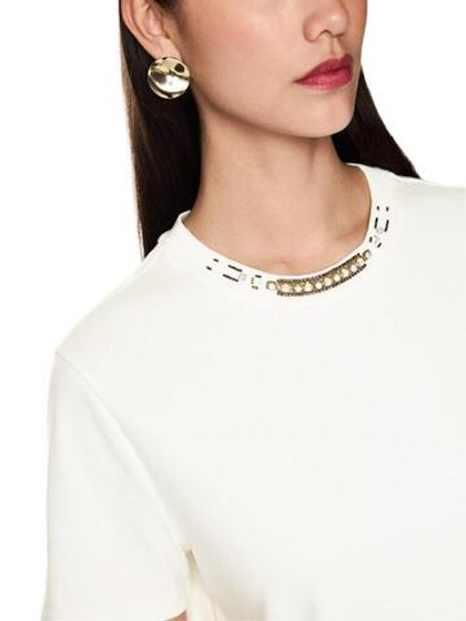 Marc Cain Футболка с декорированной горловиной