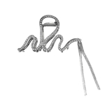 Заколка Краб" Змея со стразами с подвесками из стразов. Символ мудрости и возрождения. Цвет "Серебро"