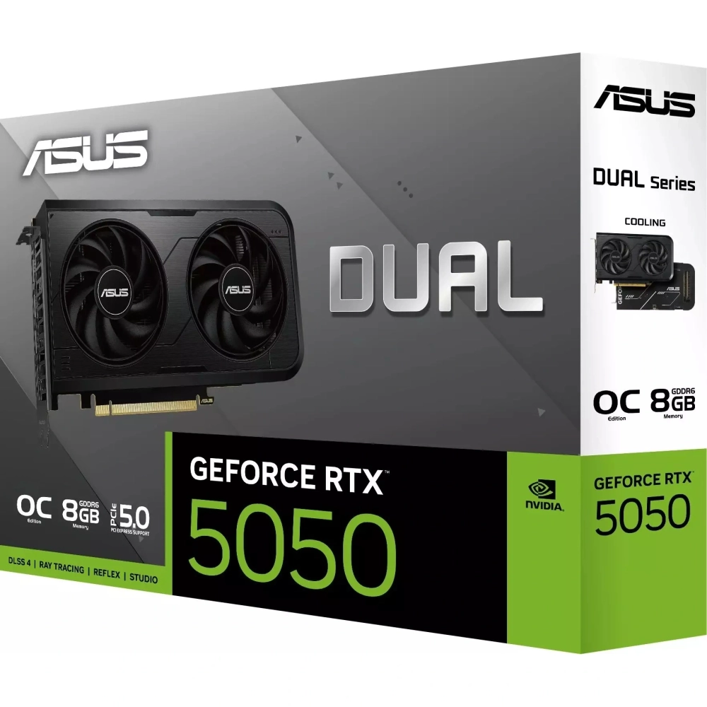 Видеокарта ASUS RTX 5050 OC 8GB GDDR6 128bit (DUAL-RTX5050-O8G) (1хHDMI, 3хDisplayPort)