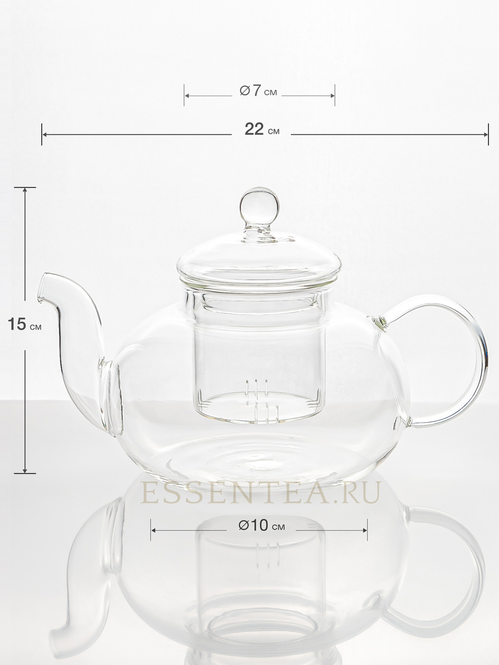 Чайник стеклянный "Танг пу" со стеклянной колбой - 1000 мл