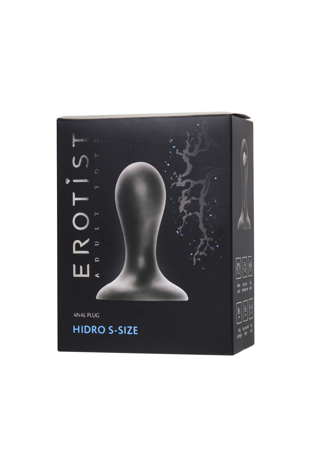 Анальная втулка Erotist Hidro S, силикон, чёрный, 8,5 см