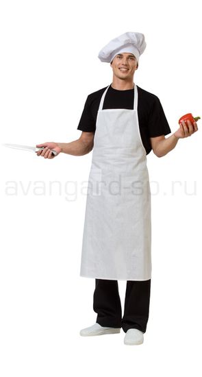 Фартук повара с грудкой бязь (белый)