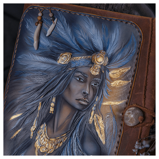 Ежедневник с кожаной обложкой «Шаманка» коричневый