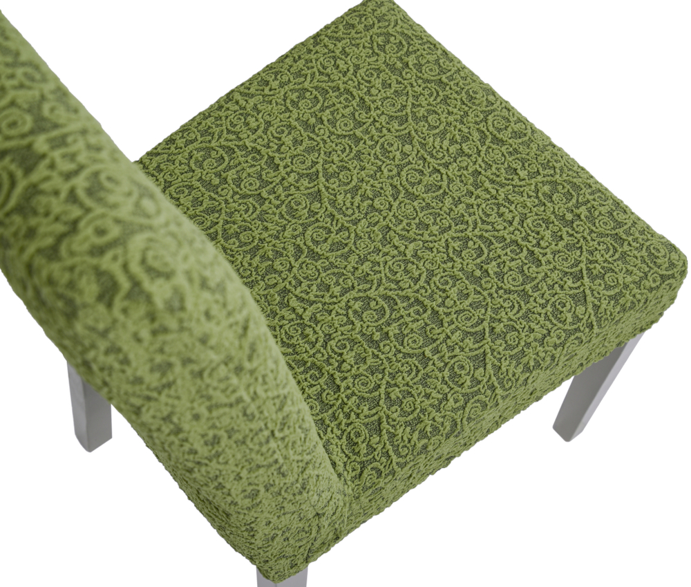 Чехол на стул без оборки Жаккард, цвет Зеленый светлый