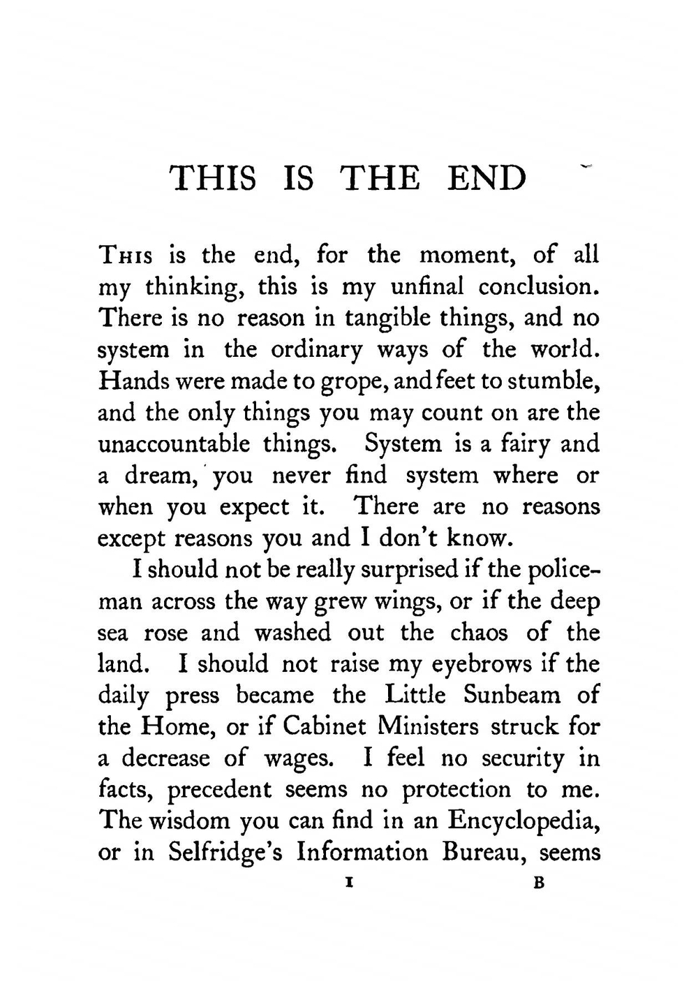 This is the end, by Stella Benson | Stella Benson