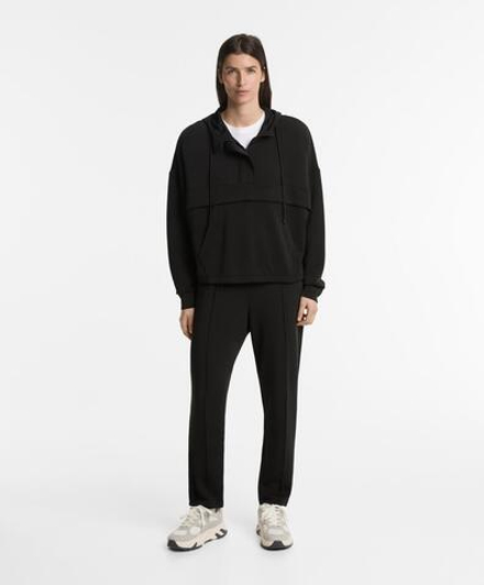 OYSHO Брюки-джоггеры из ткани с модалом, черный