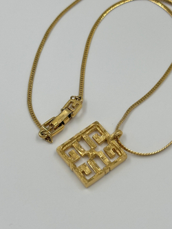 Кулон лого с чёрными кристаллами Givenchy