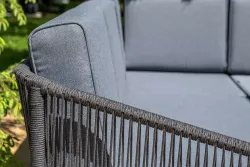 "Канны" модульная угловая лаунж-зона из роупа (веревки), цвет темно-серый