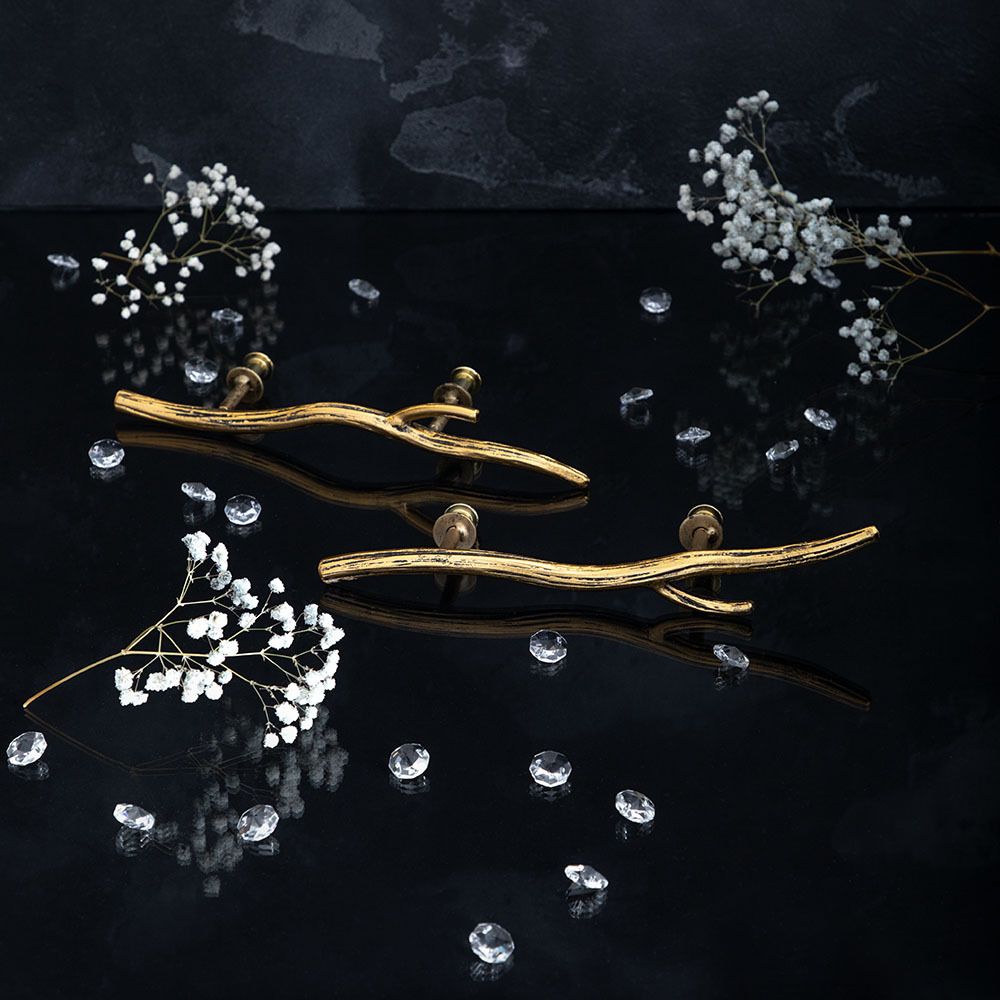 Ручка скоба мебельная Арт Бранч mini правая Амбер