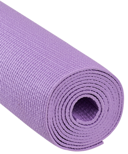 Коврик для йоги и фитнеса FM-101, PVC, 183x61x0,3 см, фиолетовый пастель