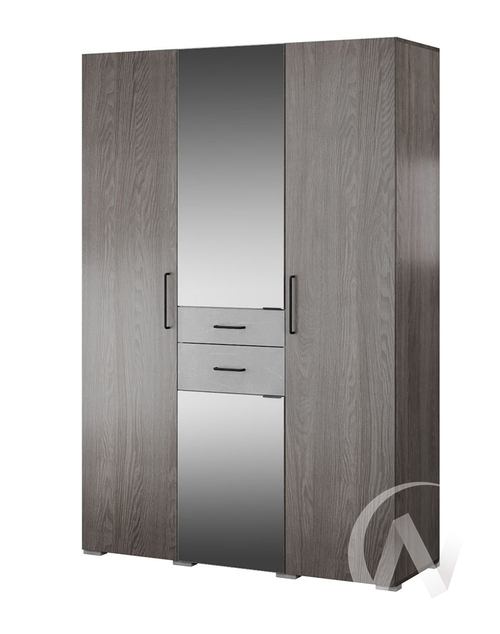 Шкаф 3-х створчатый Спальня Теана МДФ (ясень анкор темный/ мрамор лайт)