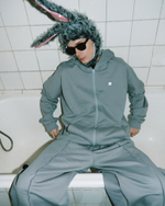 Zip-Up Hoodie Ragged LOGO Ultimate Gray