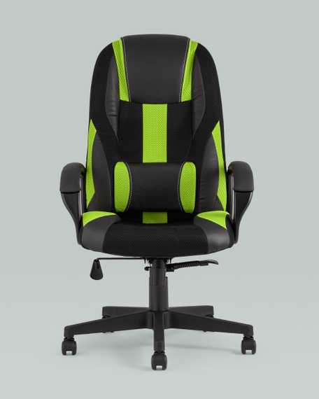 TopChairs ST-CYBER 9 GREEN ткань/экокожа черный/зеленый