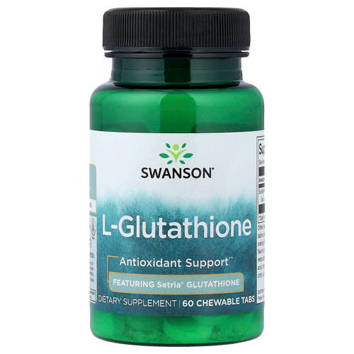 Swanson, L-глутатион, 60 жевательных таблеток (50 мг в 1 таблетке)