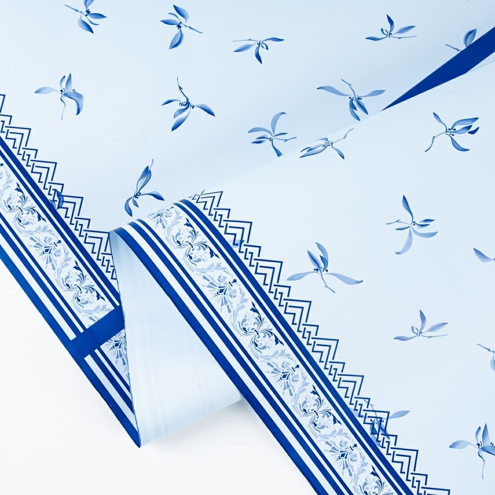 Пленка матовая &quot;Орнамент Флоры&quot; Светло-голубой 57см*10м