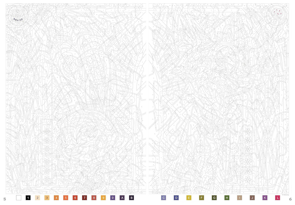 Раскраска по номерам Coloriages mystères Disney - Vitraux Tome 2, 128 стр. (предзаказ 20.08.2025)